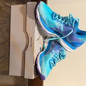 Asics Women's Turquoise and Purple Athletic Shoes